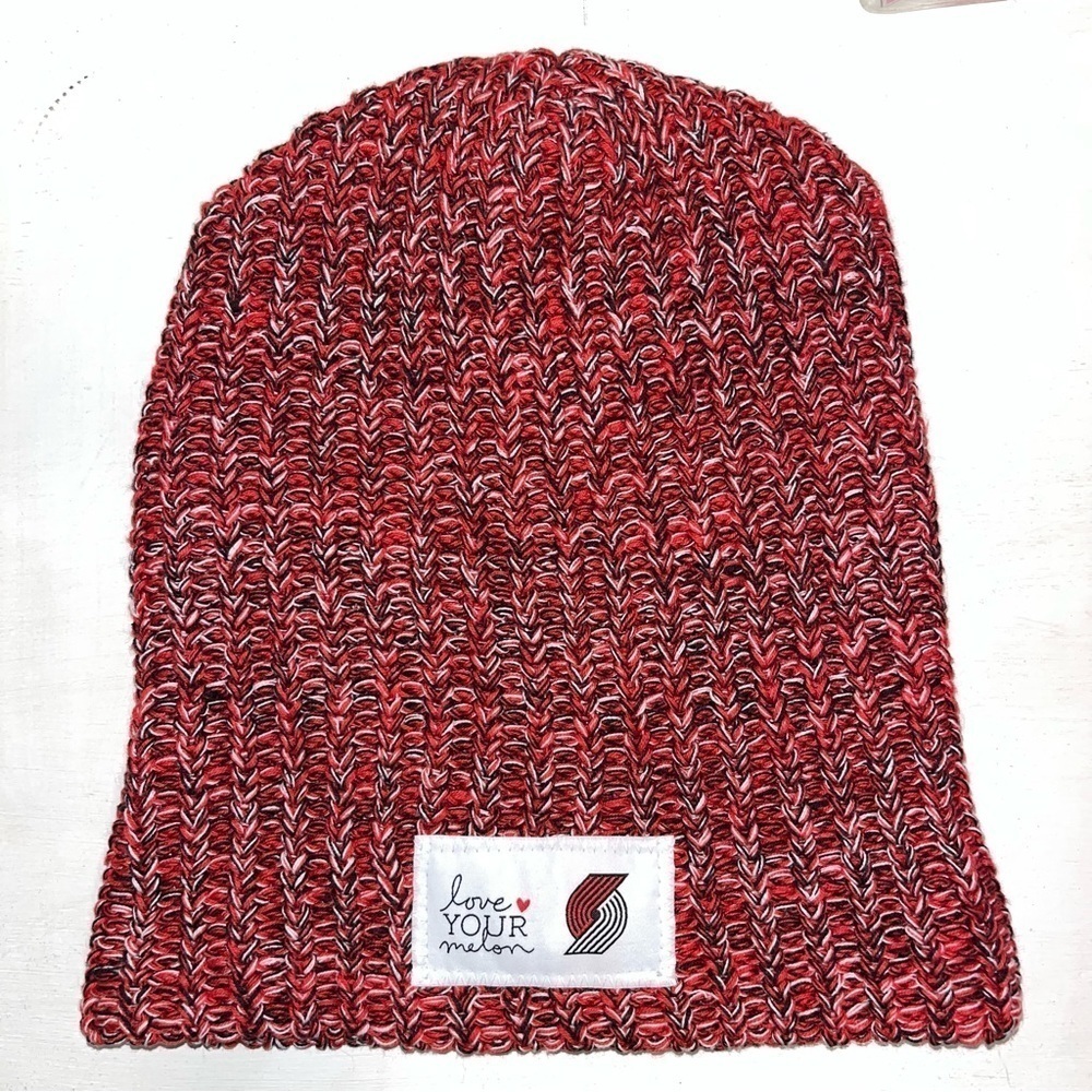 Love Your Melon LYM Red and Black Portland Trailblazers Knit Beanie